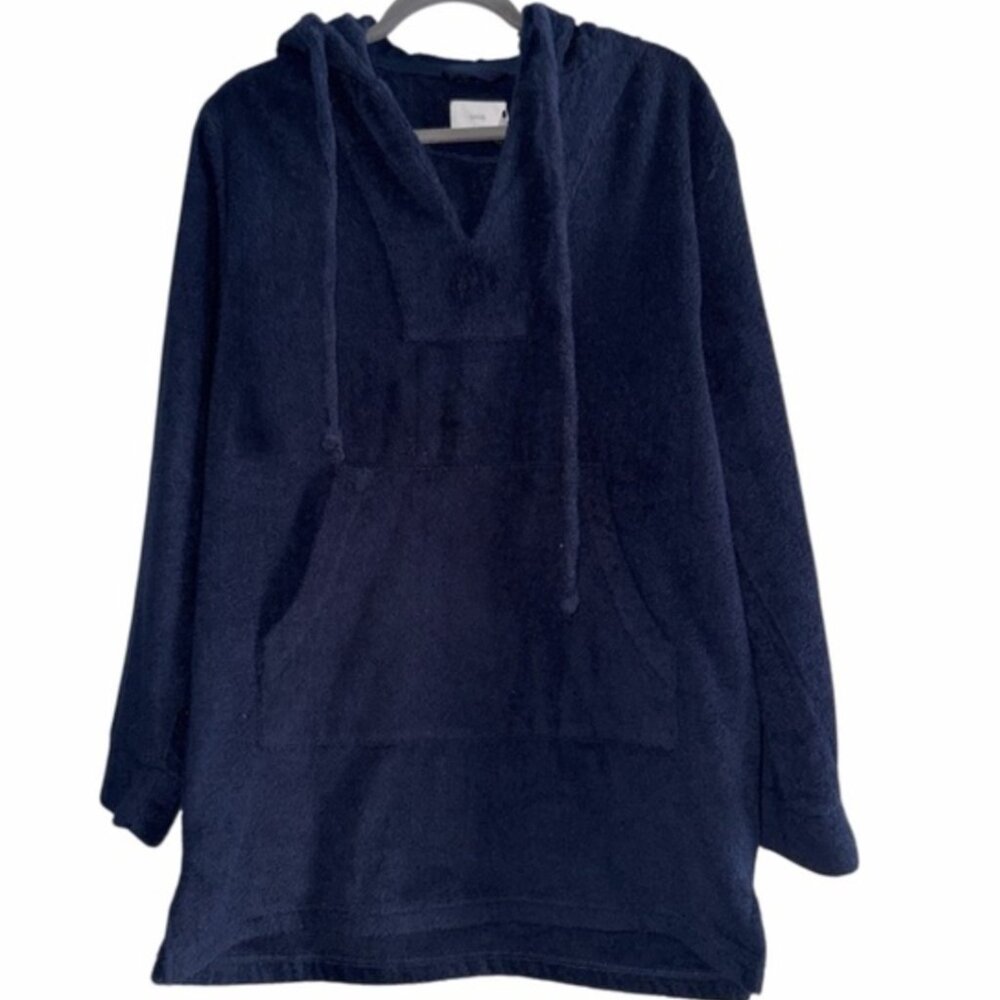 Onia Men's V-Neck Hoodie Sweater in Navy Blue